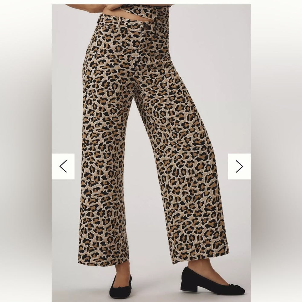Leopard Print Wide-Leg Pants
